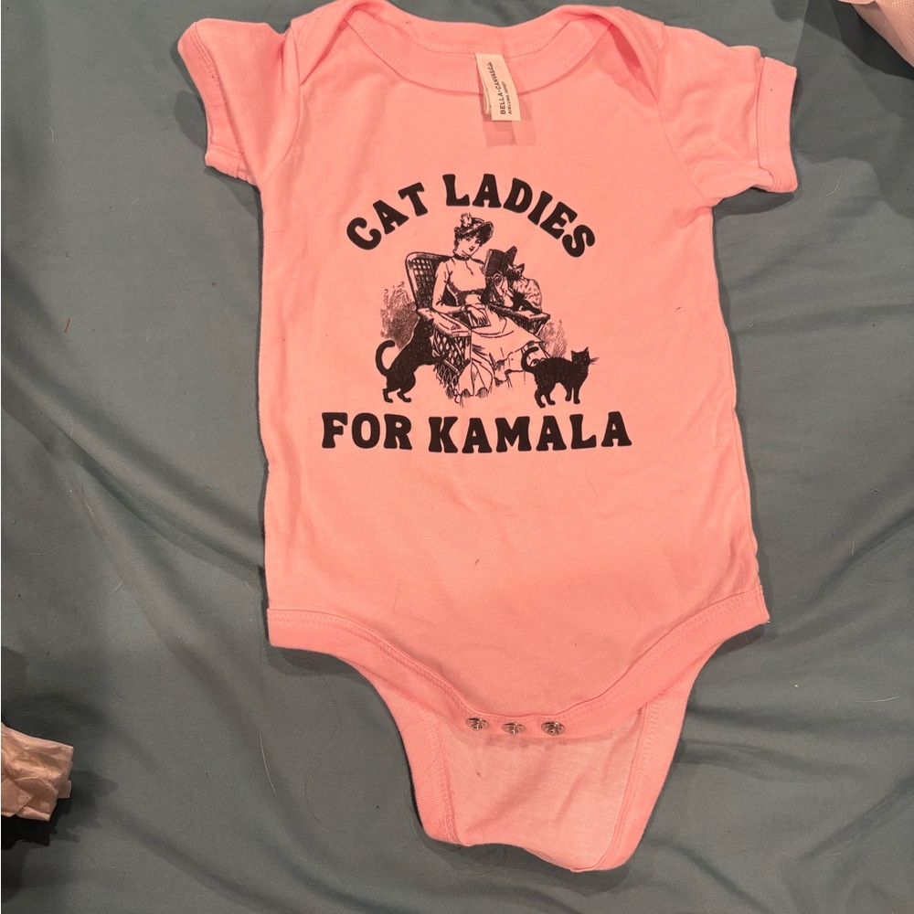 NWOT 2024 Election Cat ladies for Kamala Pink Bodysuit 6-12 months